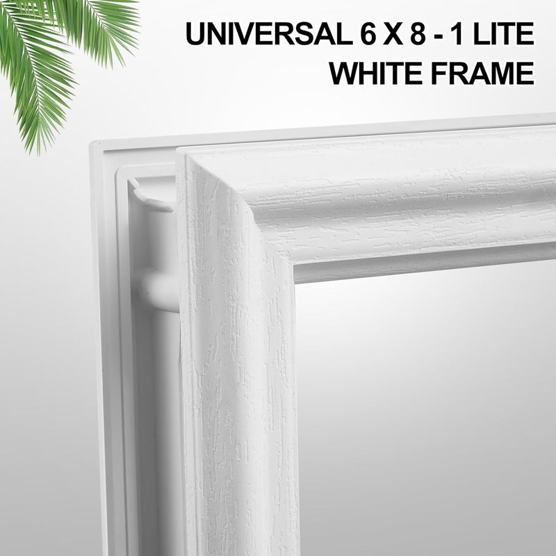 Pushglossy 10 x 8 Entry Door Frame Only Replacement Kit for 1'' Glass (Glass Not Included) 1 Lite Exterior Front Door Window Frame Replacement Grille Inserts Home Improvement Easy to Install Use - Image 2